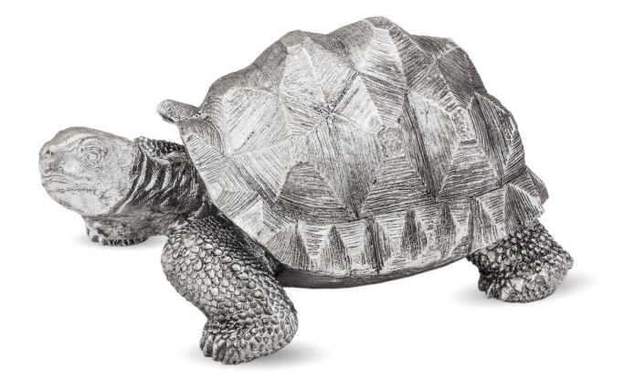 Figurka srebrnego żółwia